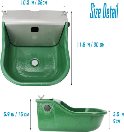 Automatic Stock Waterer for Horses,Cattle,Dog,Hog, Livestock, Heavy Duty Cast Iron,Extra Large Farm Animal Waterer Dispenser with Drainage Hole