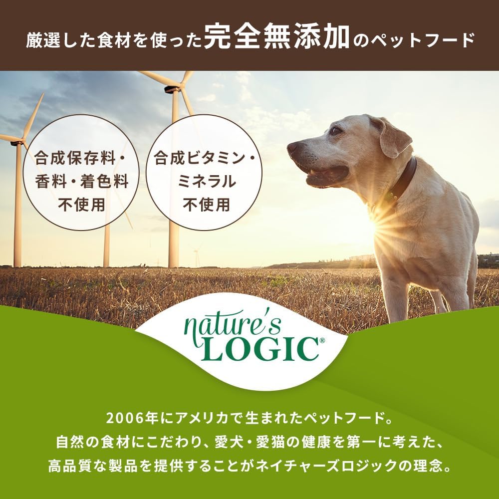 Nature's Logic Grain-Free Dry Dog Food - All-Natural, High Protein, No Synthetic Vitamins/Minerals - Gluten Free - Supports Healthy Digestion - All Breeds & Ages - Chicken Meal Feast, 4.4lbs