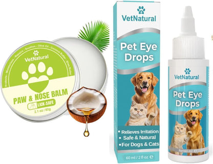 SINCE 1871 GÜLLÜOGLU Vetnatural Pet Eye Drops & Lick-Safe Dog Paw & Nose Balm Set