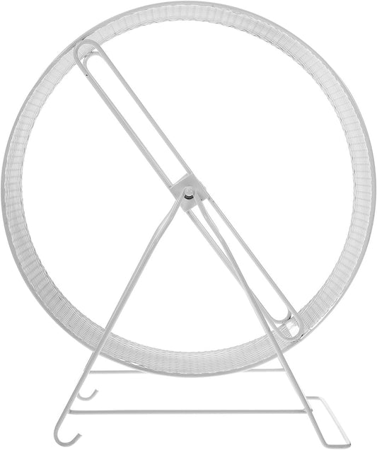 Silent Hamster Exercise Wheel Iron Frame 32Cm, White Small Animal Running for Hedgehogs, Squirrels, Sugar Gliders and Gerbils, Quiet Nail Grinding Plaything for Pets
