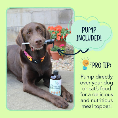 Wild Alaskan Salmon Oil, Natural Fish Oil Supplement, Made in USA, for Dogs and Cats, Omega-3 Rich