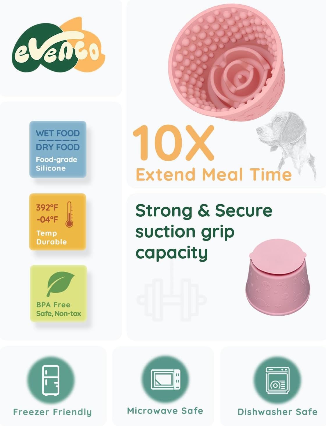 Slow Feeder Bowl Bundle: Light Blue Frozen Lick Mat (6.0" x 1.0") + Pink Starry Sky Feeder (5.3" x 3.7"), Freeze-Friendly Lick Bowl with Suction Cups for Enrichment and Anxiety Relief