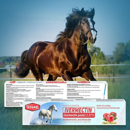 Ivermectin Horse Paste Dewormer , Horse Wormer Paste, Apple Flavor, 0.21 Ounces, 6 Pack