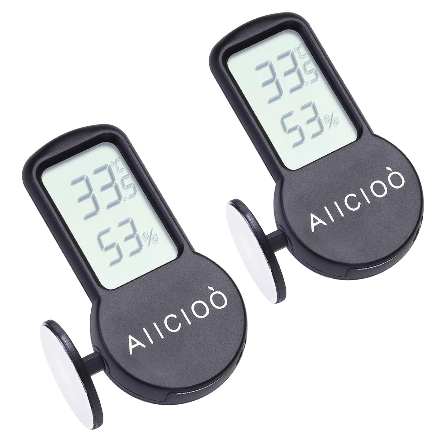 Reptile Thermometer and Humidity Gauge for Reptile Heat Pad - Digital Terrarium Thermometer Hygrometer for Reptile Tank Temperature Gauge for Bearded Dragon Tortoise Lizard Snake Crested Gecko 2 Pack