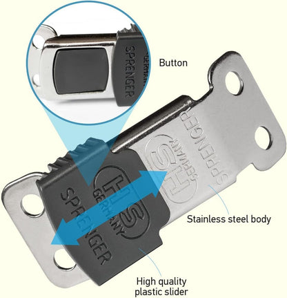 Herm Sprenger ClicLock Fastener Stainless Steel Buckle for Prong Dog Training Collar & Quick Release with Easy Buckle for Medium Large Dogs (3.0/3.2mm)