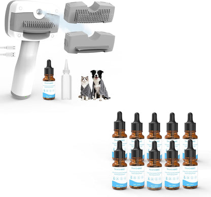Pet Steam Brush for Dogs & Cats | 10PCS No-Rinse Pet Essence