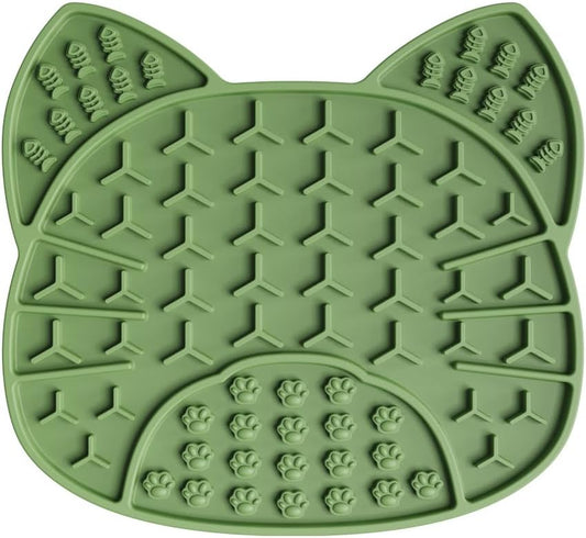 Dog Lick Mat with Suction Cups, Anxiety Relief and Boredom Buster, Pet Enrichment Toy for Dogs and Cats (Avocado Green)