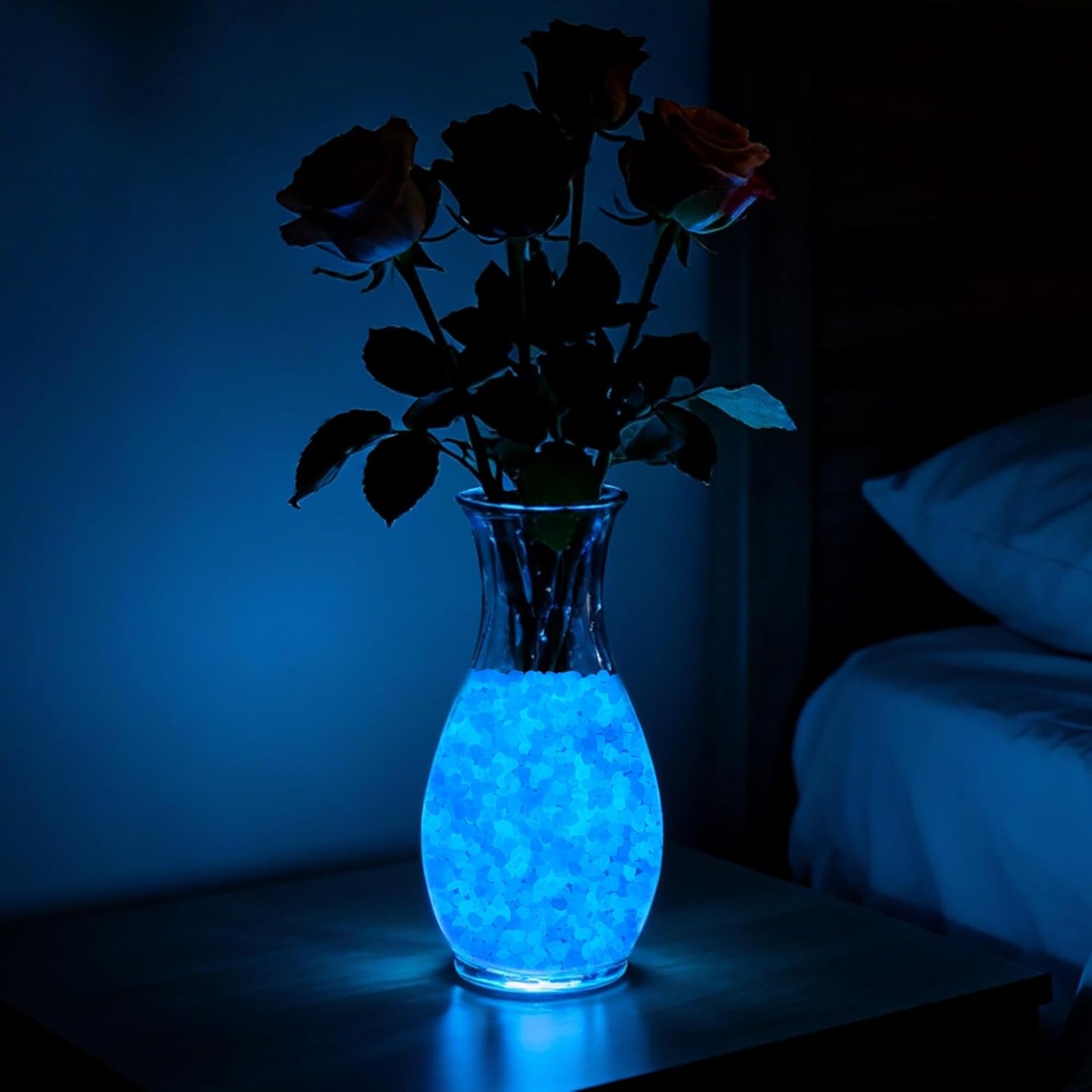 400pcs Glow in The Dark Rocks for Outdoor Garden & Aquarium – Luminous Stones for Landscaping, Pathway, Patio, Driveway, Walkway, Fish Tank, Plant Pots(Multicolor)