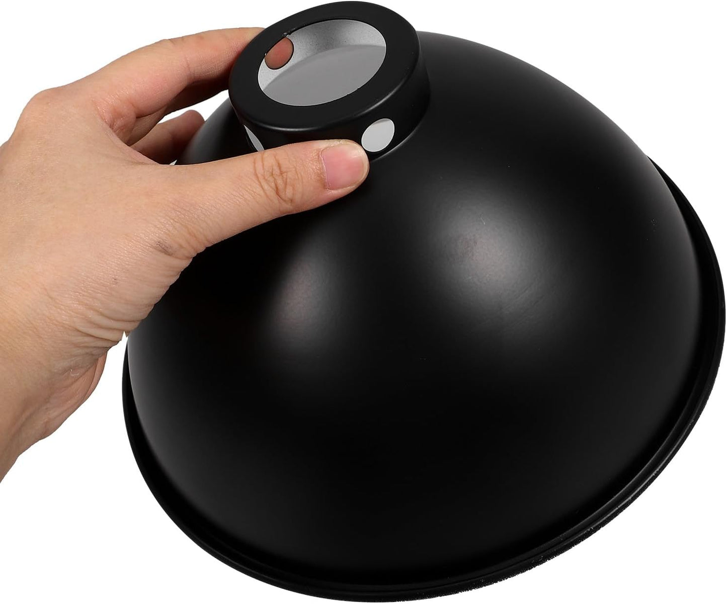 Reptile Lampshade Heat Lamp Protector Insulation Reflector 8.5-Inch Black Exterior White Interior for Reptile Box Heating Habitat Lighting