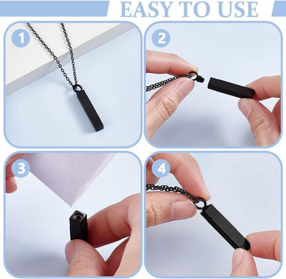 UNICRAFTALE 21.14 inch Cremation Jewelry Ashes Necklace 304 Stainless Steel Memorial Necklace with Rectangle Pendant for Keepsake Urn Jewelry for Pets lovers