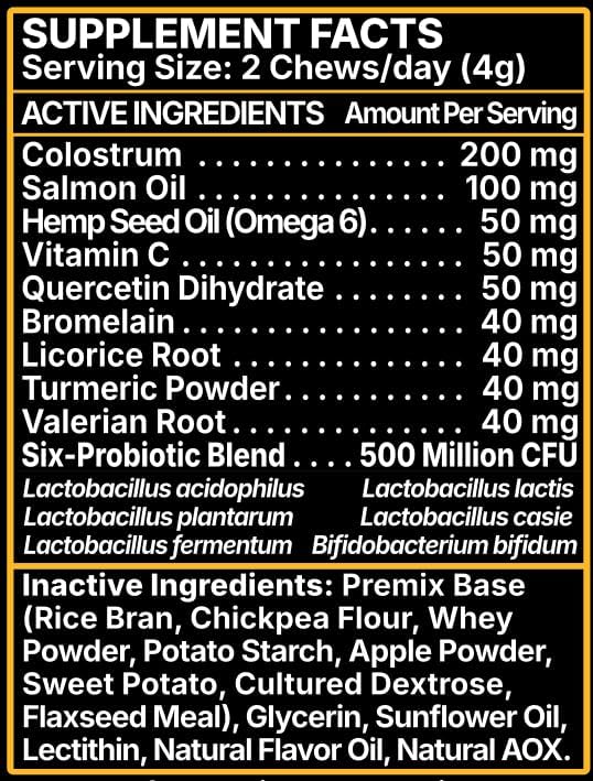 Dr. FD’s ProImmunix – Immune & Allergy Support for Dogs | Probiotic + Colostrum for Gut Health, Seasonal Itch & Skin Comfort | Natural Beef Flavor | 120 Soft Chews
