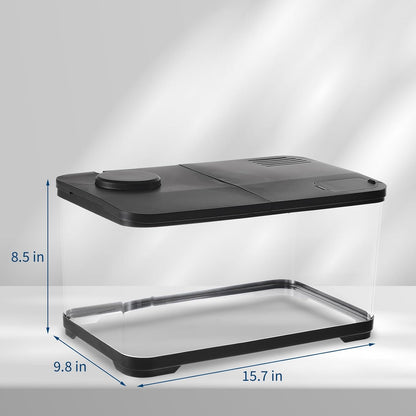 Small Aquarium, Turtle Tank Starter Kit with LED Light, Oxygen Generator, Hydropics Basket, Aquarium for Crabs, Fishes, Amphibians, Reptiles Enthusiasts Beginners