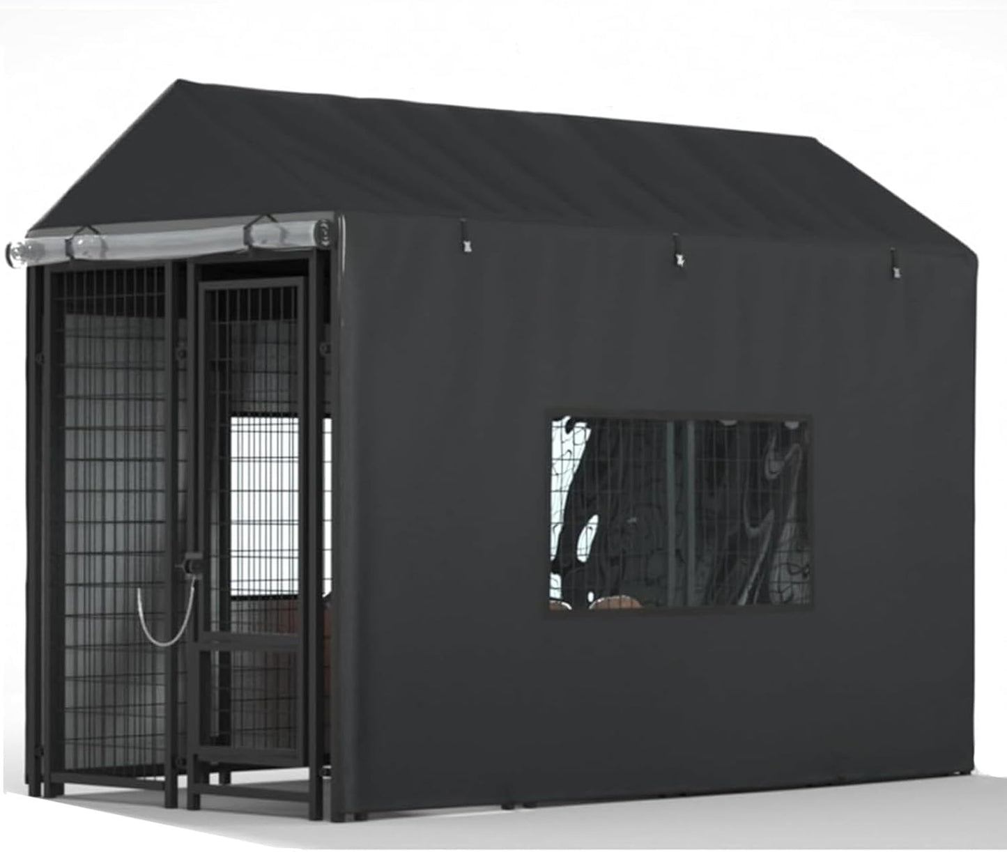 600D Heavy Duty Waterproof Outdoor Dog Kennel Cover, Full Coverage for 8.1'Dx4.1'Wx6.06'H Dog Cages, Only Cover