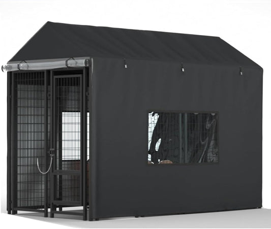 600D Heavy Duty Waterproof Outdoor Dog Kennel Cover, Full Coverage for 8.1'Dx4.1'Wx6.06'H Dog Cages, Only Cover