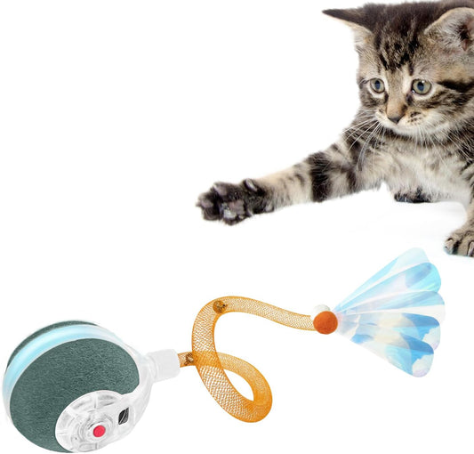 Interactive Cat Toys for Indoor Cats,The 3rd Generation Agile Moving Cat Ball with Elastic Mesh Tail,Automatic Kitten Toys for Bored Indoor Cats,Motion Activated (Dark Green)