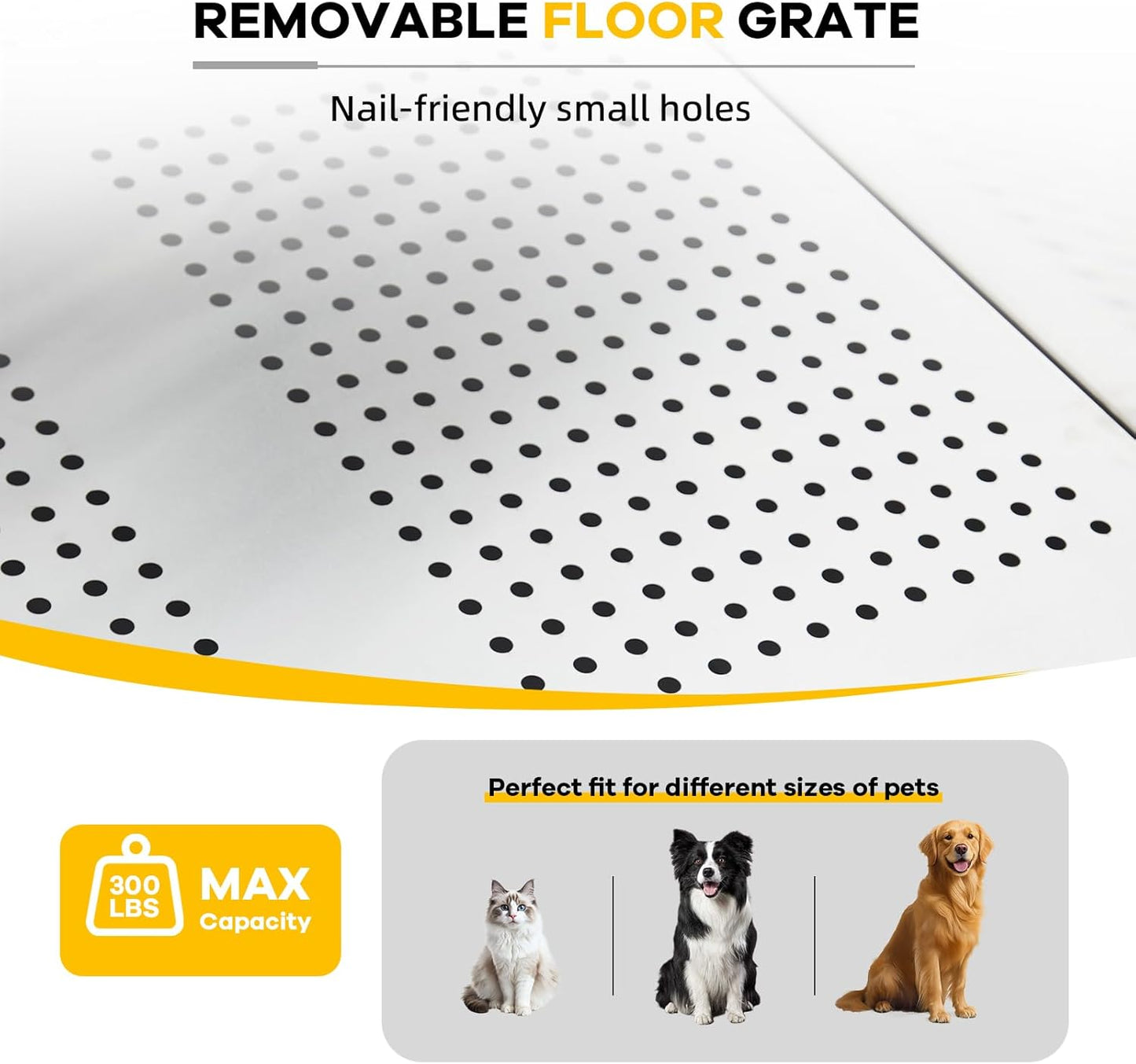 50" Dog Bathtub Professional 304 Stainless Steel – Right Door/Ramp, Faucet & Floor Grate, Pet Grooming Washing Station for Large/Medium/Small Pets