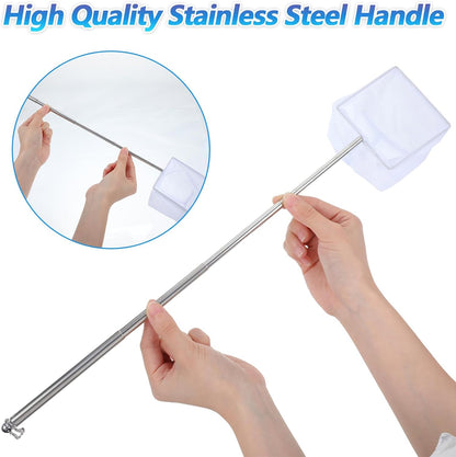 2 Pcs Fish Net for Fish Tank, 3 Inch Aquarium Netwith Extendable Long Handle, Fine Mesh Small Fish Net for Shrimp & Bettas Aquarium Accessories