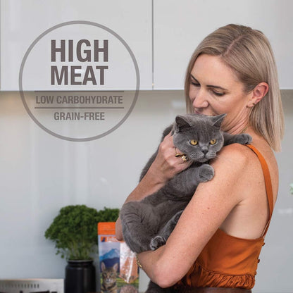 Feline Natural High Protein Dry Cat Food, Freeze-Dried Diet with 98% Meat, Organs & Seafood, No Peas, Grains, or Artificial Additives, Made in New Zealand, Chicken & Lamb, 11oz