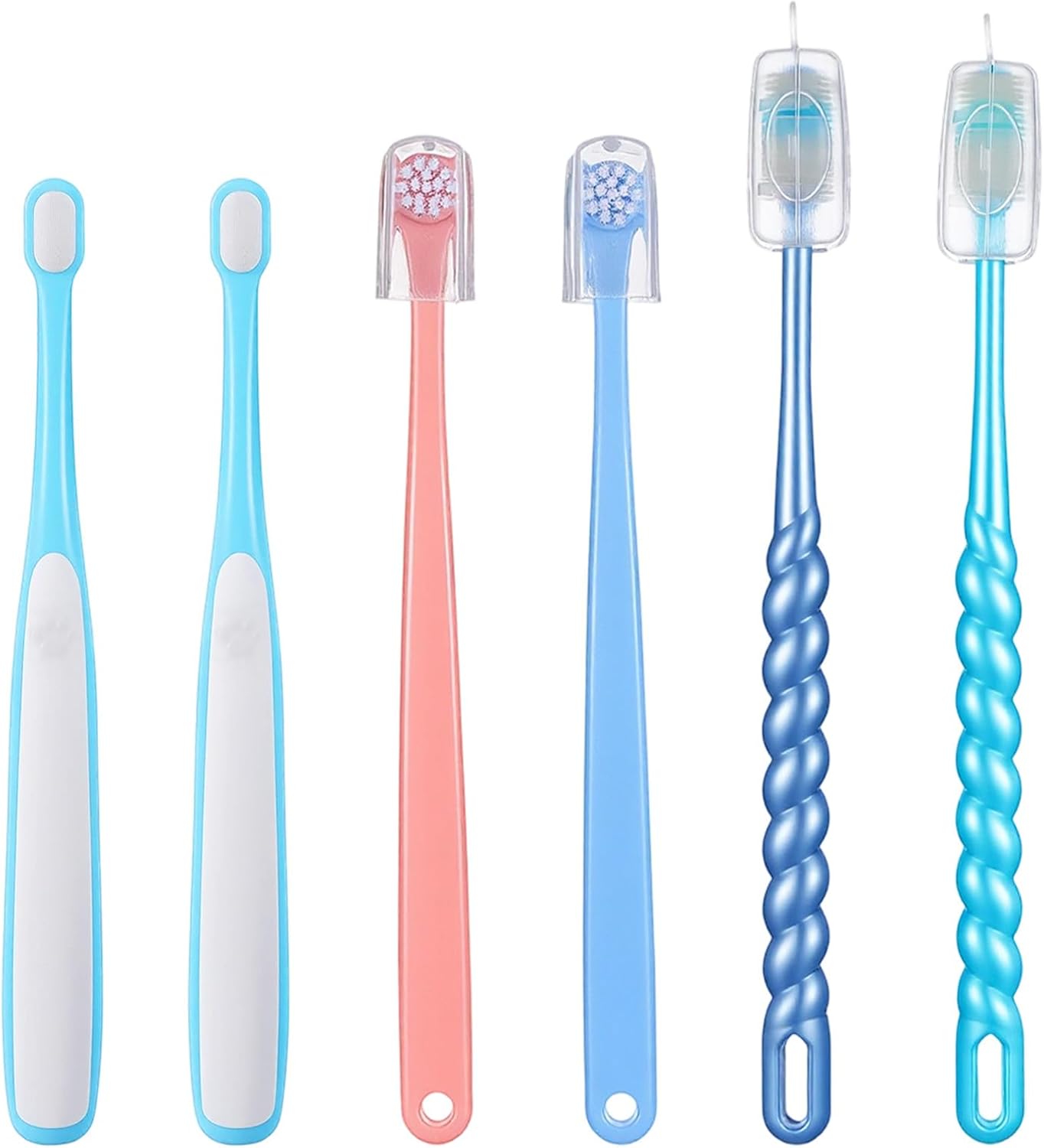 6Pcs 360-Degree Small Dog and Cat Soft Toothbrush Cat Dental Care Dog Toothbrush Soft Silicone Pet Toothbrushes for Puppy, Small Dogs and Cats Set of 3 Different Shapes