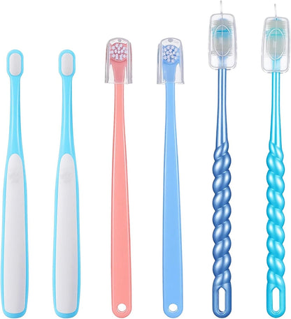 6Pcs 360-Degree Small Dog and Cat Soft Toothbrush Cat Dental Care Dog Toothbrush Soft Silicone Pet Toothbrushes for Puppy, Small Dogs and Cats Set of 3 Different Shapes