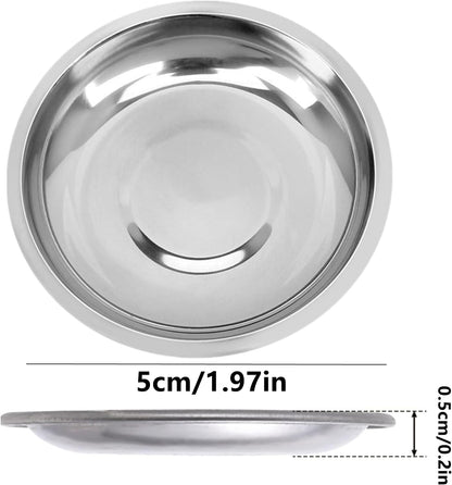 8 Pcs 2.5in Stainless Steel Hermit Crab Feeding Dishes - Food & Water Bowls for Snail, Gecko, Insect & Reptile Terrarium Use