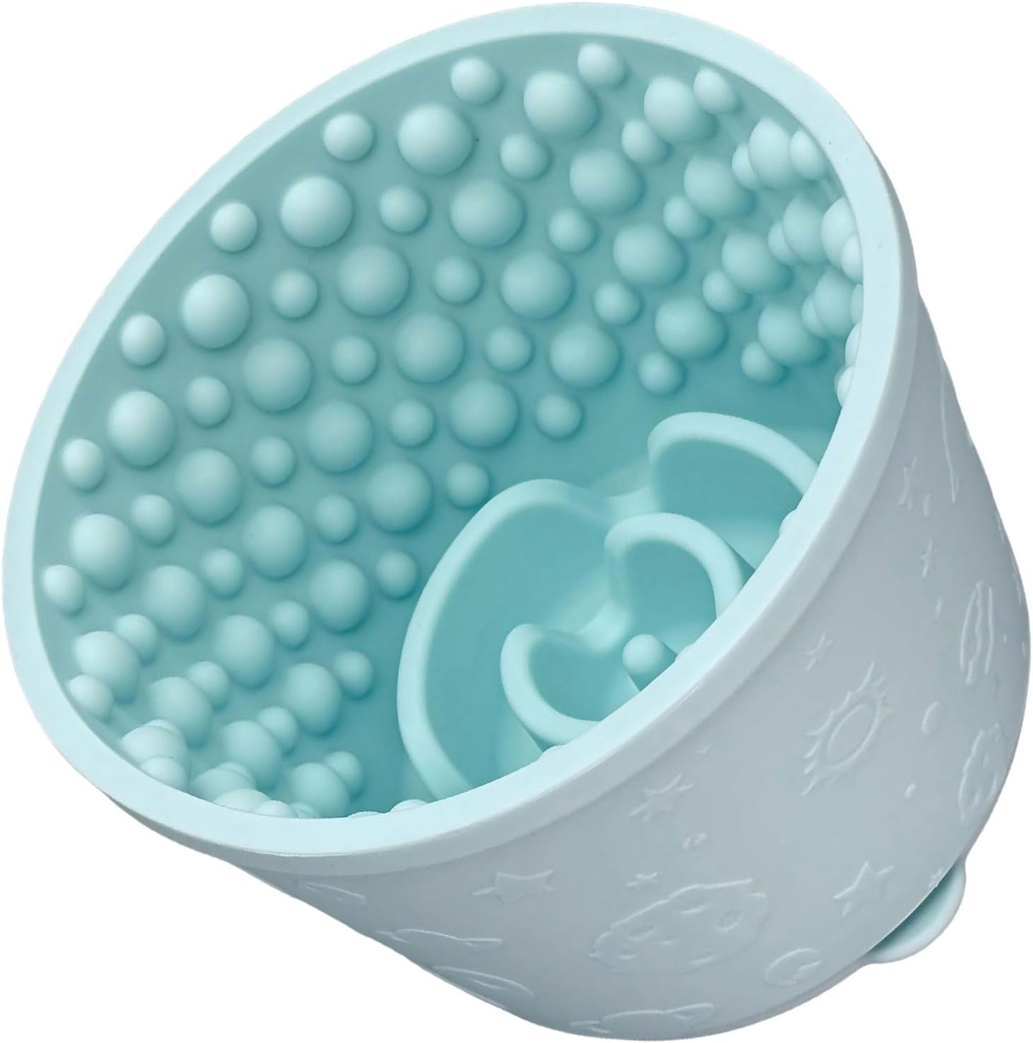 2-in-1 Licking Toy & Silicone Slow Feeder Bowls with Suction Cup - Non-Slip Mat for Bored Small Breed Dogs, Anxiety Relief, Anti-Choking (4.3" x 2.9", Mint Green)