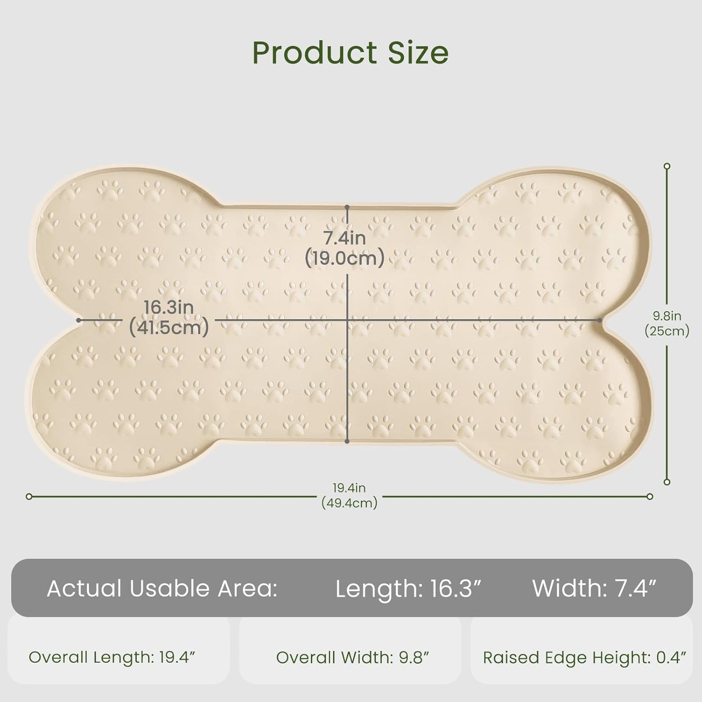 Dog Food Mat Anti-Slip Silicone Dog Bowl Mat Thicker Pet Placemat Waterproof Cat Feeder Pad with Raised Edge Puppy Kitten Feeding Mats Suitable Small Medium-Sized Dogs Cats Eating Tray