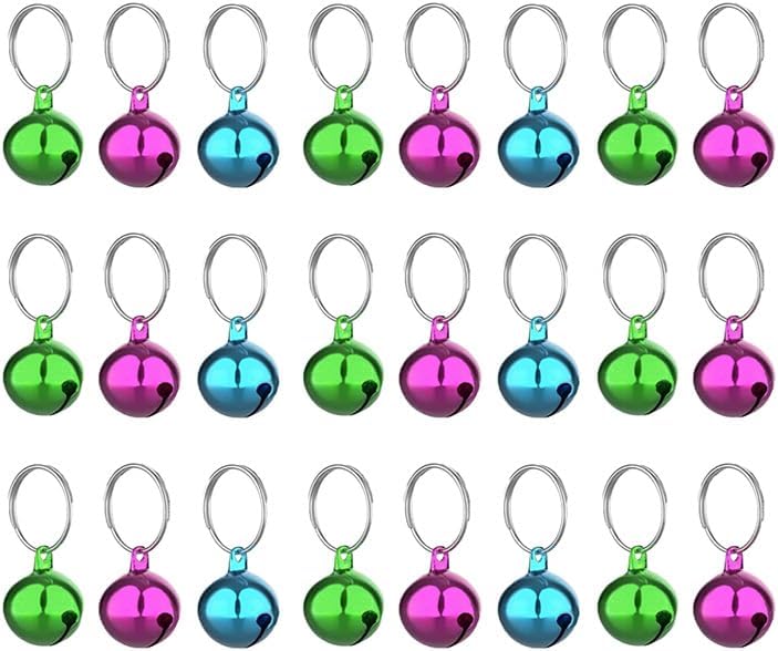 SKYPIA Round Dog Bells Dog Charm Bells Pet Pendant, 3 PCS Anti-Lost Training Bells for Collars, Suitable for Pet Pendant Accessories,1/2-Inch, Random
