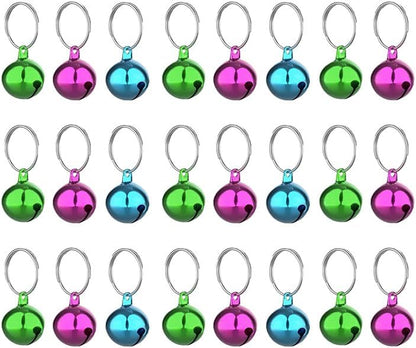 SKYPIA Round Dog Bells Dog Charm Bells Pet Pendant, 3 PCS Anti-Lost Training Bells for Collars, Suitable for Pet Pendant Accessories,1/2-Inch, Random