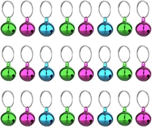 SKYPIA Round Dog Bells Dog Charm Bells Pet Pendant, 3 PCS Anti-Lost Training Bells for Collars, Suitable for Pet Pendant Accessories,1/2-Inch, Random