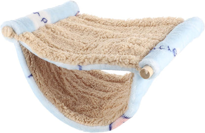 Double-Layer Hanging Hamster Hammock Comfortable Small Animal Bed Soft Fabric for Hamsters, Chinchillas, and Guinea Pigs, Blue Cozy Sleeping Nest for Cage Use
