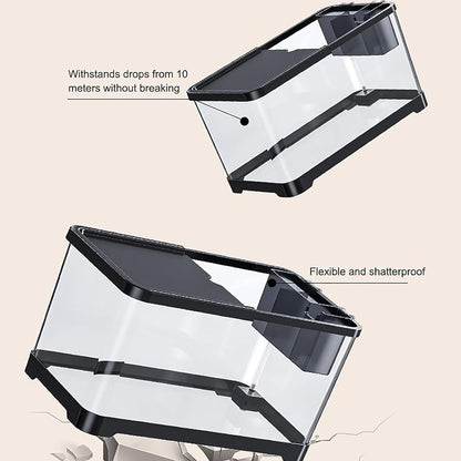 Fish Tank,Premium Tropical Aquarium Kit,Betta Fish Tank Starter Kit,Small Glass Fish Tank with Filter and LED Light Fish Aquariums,Lights & Heater Aquarium Starter Kit(X Larger)