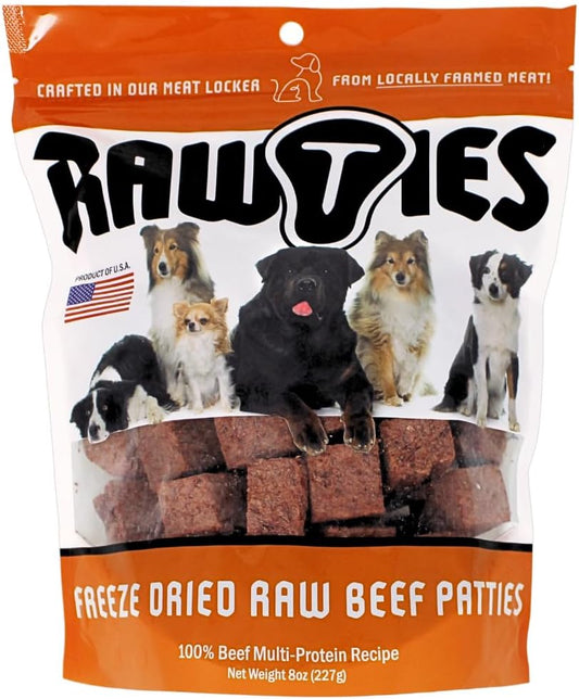 Premium Freeze-Dried Raw Beef Patties for Dogs – 100% USA-Sourced Raw Meat Dog Food – Grain-Free, No Fillers, High Protein Nutrition for Small & Large Breeds