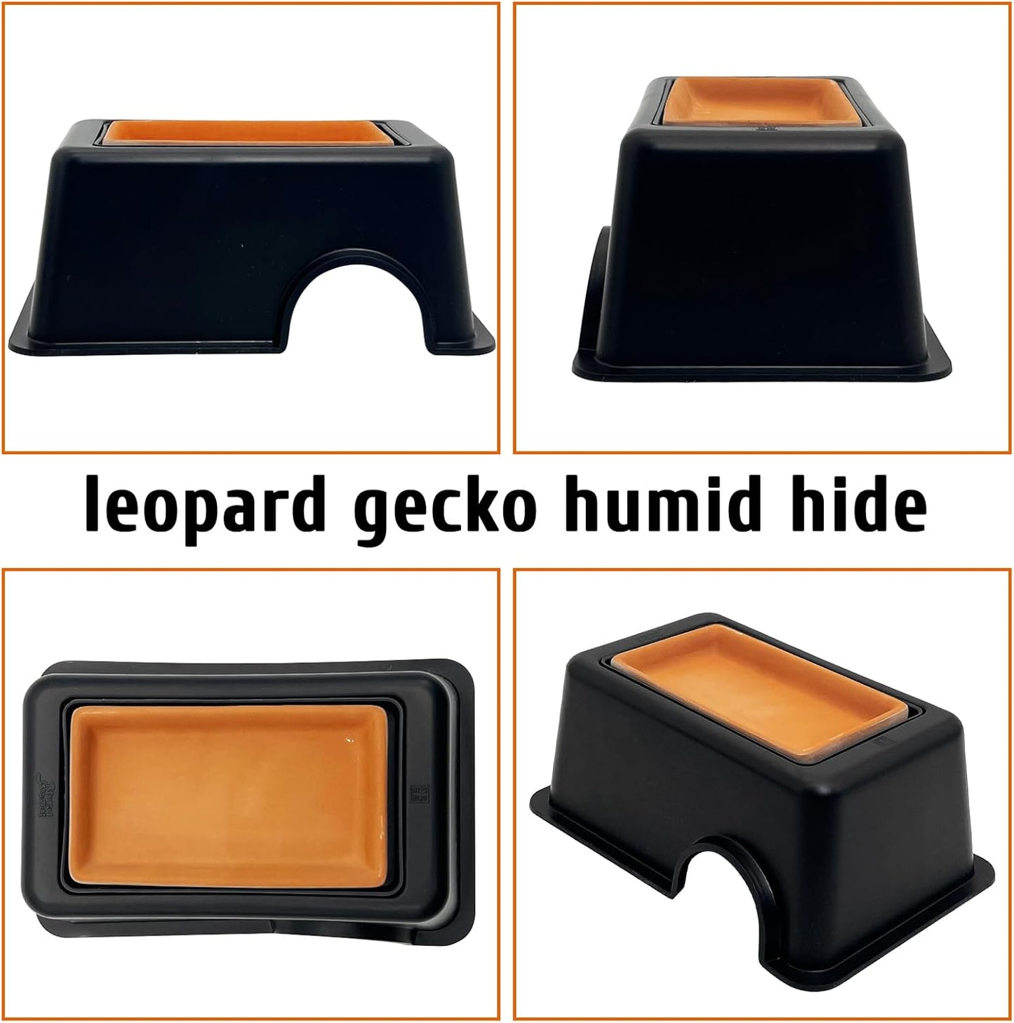 Hamiledyi Reptile Hideouts Natural Coconut Shells Hut Hermit Crab Climbing Toys and 4 Pcs Humid Hide for Leopard Gecko Moist Reptile Hide Box for Spider Snake Chameleon