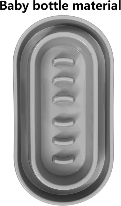 Slow Feeder Ant Away Dog Cat Bowls, Anti-Slip No Spill Dog Cat Pet Slow Feeder Food Water Bowls Dish for Cats Small to Medium Size Dogs by With You6688 (Grey)