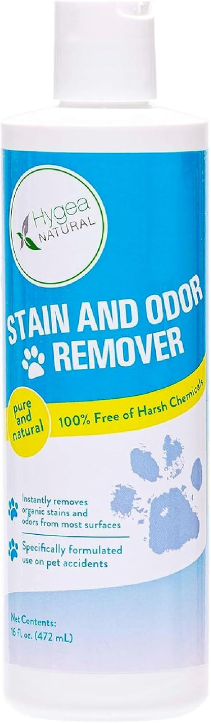 Hygea Natural Stain and Odor Eliminator, Pet Odor and Stain Remover for Urine & Vomit, Spot Carpet Cleaner for Small Animal, 16 Oz