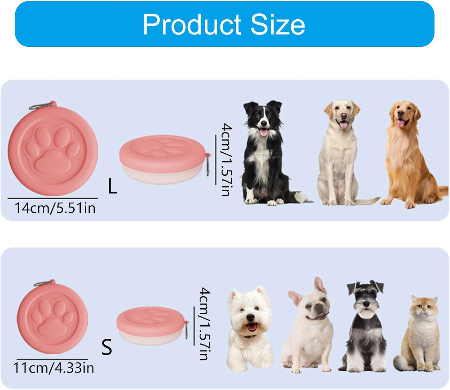 Travel Dogs Bowls for Small Size Pet Portable Dog Food Bowl Water Cup Cats Bowl Dish with Lid Cover for Camping Parking Dog Bowls with Lid