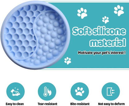 Dog Lick Bowl, Silicone Anti-Choking Cat Feeding Bowls Non-Slip Pet Slow Feeder Bowl with Suction Cups for Dogs Cats