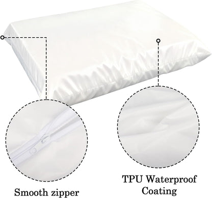 Klmnop 2 Pack Waterproof Dog Bed Liners, Washable Replacement Liner for Dog Bed, Leakproof Foam Mattress Protector, Liner Only 44 x 32 x 4 Inch(White)