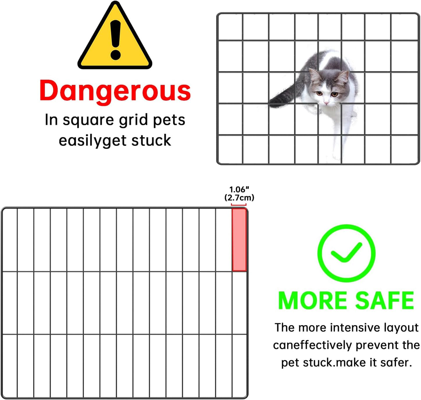 Oneluck 3-Tier Cat Cages Indoor Enclosure DIY Cat Playpen Catio Detachable Metal Wire Kennels Cats Crate Large Extra Exercise Place Ideal for 1 Cat,35.4 Inches