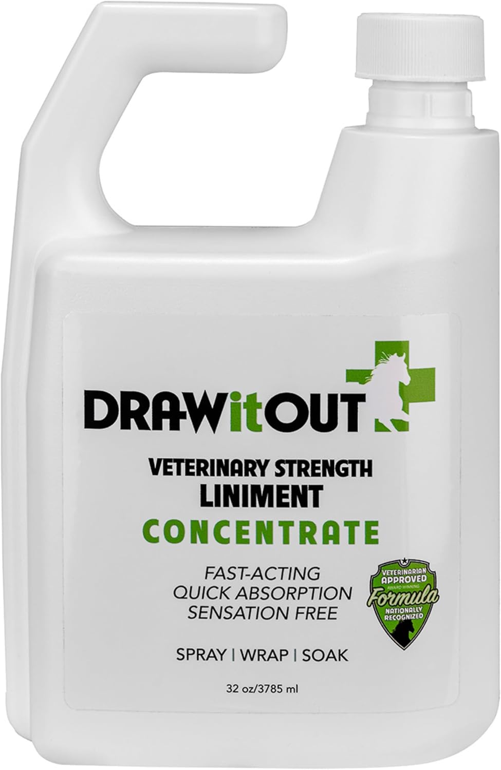 Draw It Out Liniment Spray Concentrate - Veterinary Strength - Odorless and Colorless - Pain Relief Topical Analgesic Horse Cream for Joint and Muscle Pain - Spray Wrap Soak - Natural Mineral