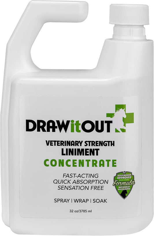 Draw It Out Liniment Spray Concentrate - Veterinary Strength - Odorless and Colorless - Pain Relief Topical Analgesic Horse Cream for Joint and Muscle Pain - Spray Wrap Soak - Natural Mineral