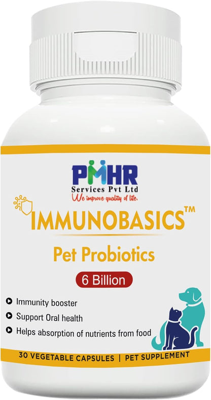 Pet Probiotic 6 Billion CFU for Pets | Daily Digestive Health Supplement, Cat and Dog | S.boulardii, L.Acidophillus, L. Returi, L.Paracasei, L Rhamnosus, B .Clausii