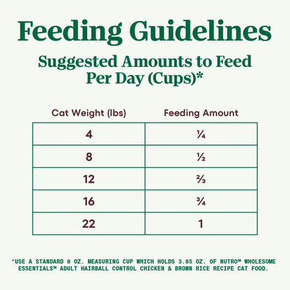 Nutro Wholesome Essentials Hairball Control Cat Food Dry Chicken & Brown Rice Recipe, 5 lb. Bag