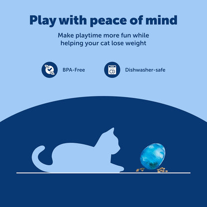 PetSafe FUNkitty Egg-Cersizer - Cat Toy - Slow-Feeder for Cats to Slow Down & Reduce Aggressive Eating - Durable Multi-Functional Enrichment Toy for Improved Digestion & Exercise