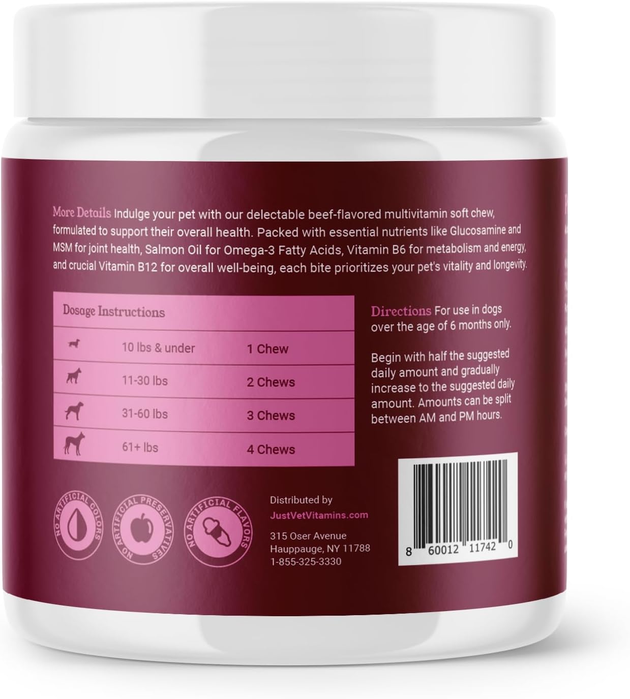 Multivitamin Chews for Dogs with Essential Vitamins & Minerals – Supports Immune System, Energy Levels, Skin, Coat, and Digestive Health – 90 Soft Chews