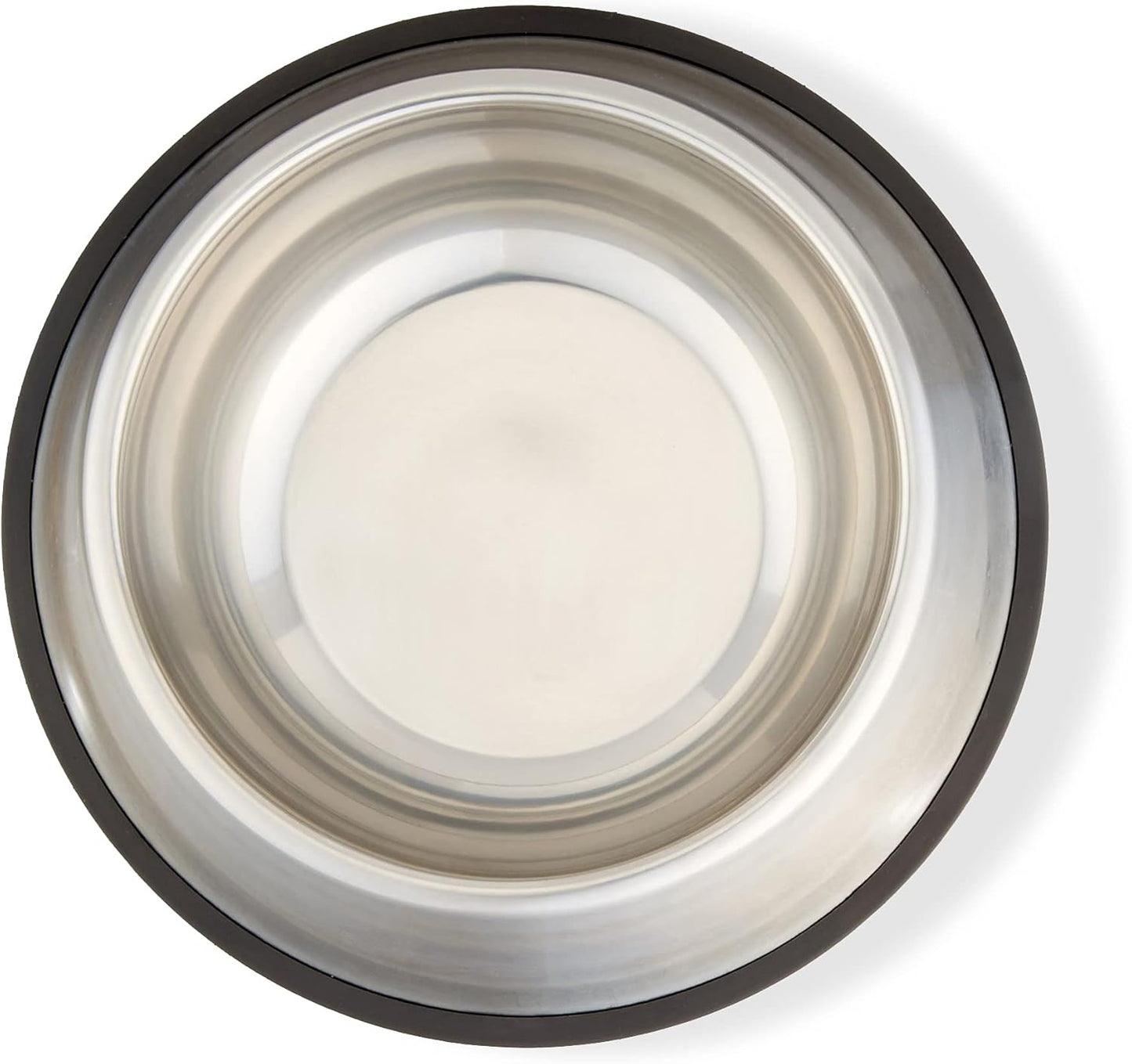 Amazon Basics Stainless Steel Non-Skid Pet Dog Water And Food Bowl, 2-Pack (10 x 2.8 Inches), Each Holds Up to 38oz