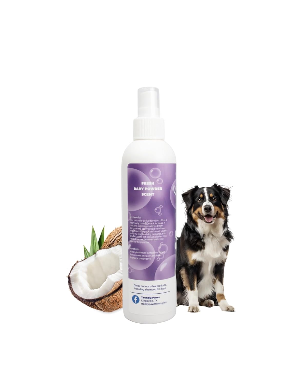 Baby Powder Cologne. Naturally-Derived Baby Power Sent for Dogs Made with Coconut and Palm