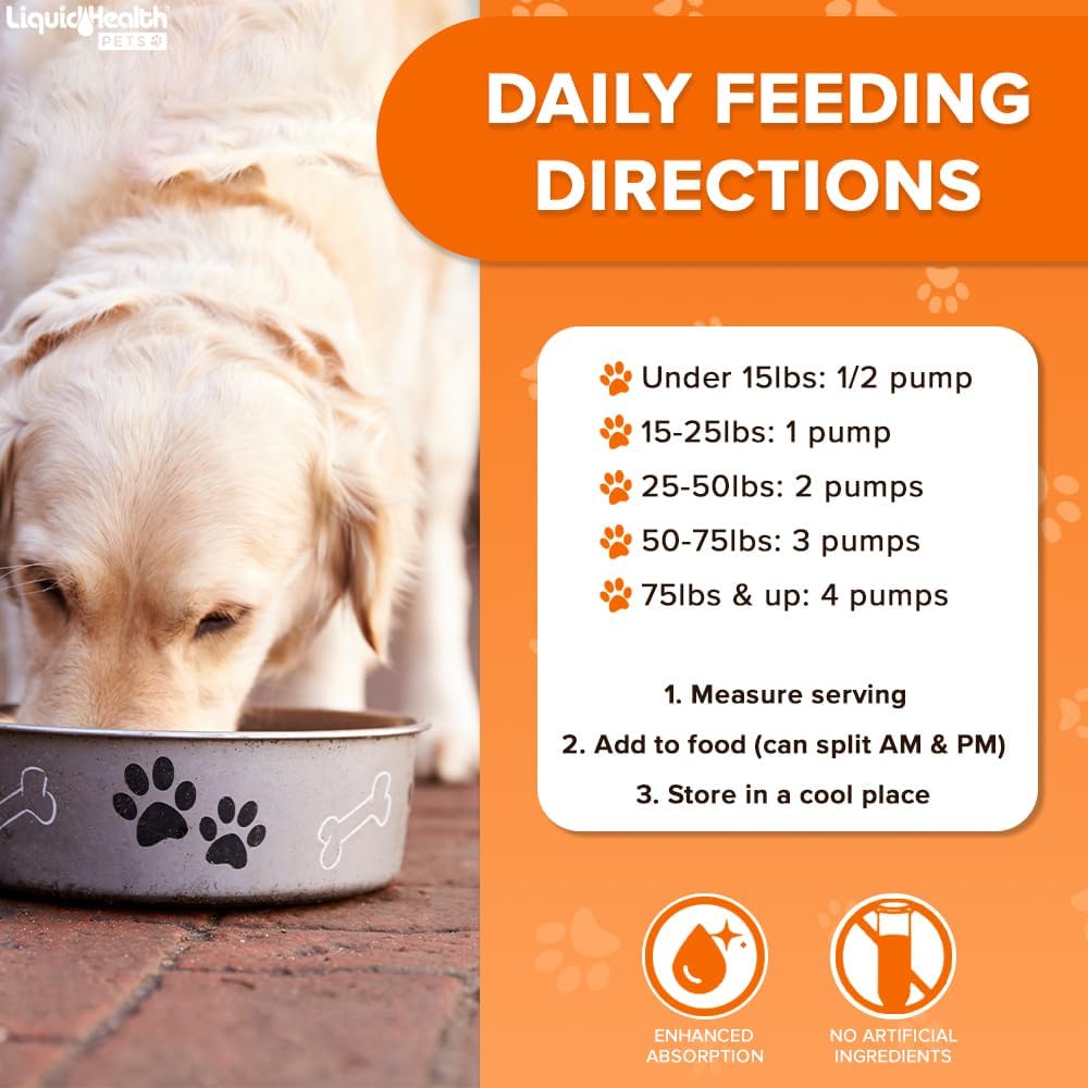 Liquid Health Pets K9 Omega 3 Fish Oil for Dogs - Liquid Omega 3 Supplement for Pets with EPA + DPA + DHA - Reduce Itching & Shedding, Support Joints, Immunity, Brain, Heart Health - USA Made (3 Pack)