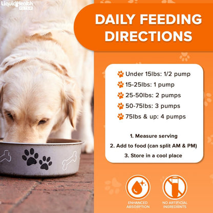 Liquid Health Pets K9 Omega 3 Fish Oil for Dogs - Liquid Omega 3 Supplement for Pets with EPA + DPA + DHA - Reduce Itching & Shedding, Support Joints, Immunity, Brain, Heart Health - USA Made (3 Pack)